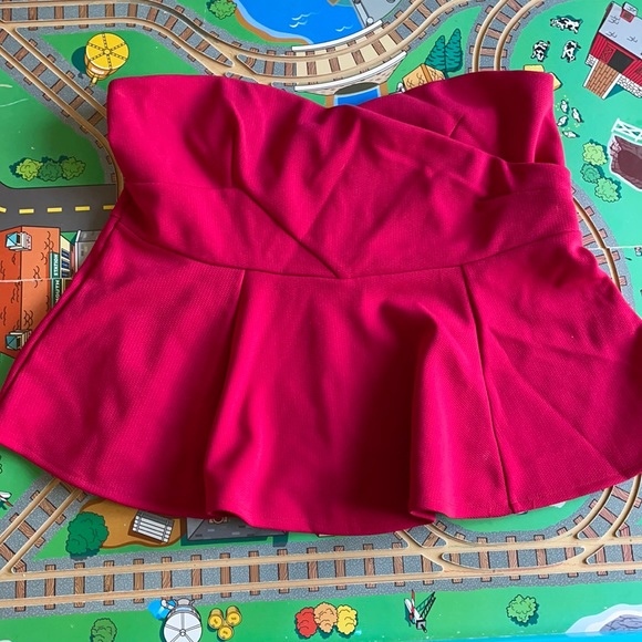 Eloquii Tops - Red strapless peplum top - NWOT